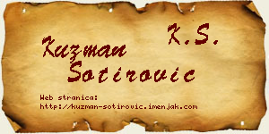 Kuzman Sotirović vizit kartica